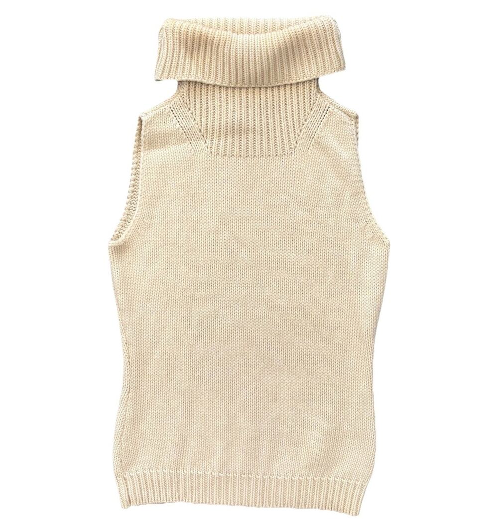 Michelle Nicole Classy Normcore VTG Cream Knit Sleeveless Tank Small Wool Blend